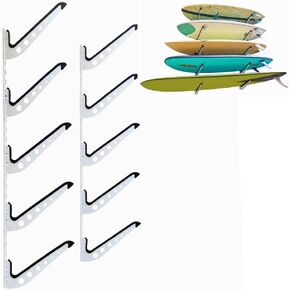 5 رفوف لركوب الأمواج قابلة للتعديل على الحائط لركوب الأمواج أو لوح التزلج أو تخزين لوح التزلج على الجليد في منزلك أو المرآب in Kuwait