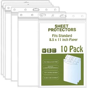 Bird Fiy Sheet Protectors 10 Pack 8.5" x 11" Waterproof Resealable Zip Wall Sign Holder Page Protectors Clear Photo Plastic Sleeves for Documents, Photos, and Wall Sign Display