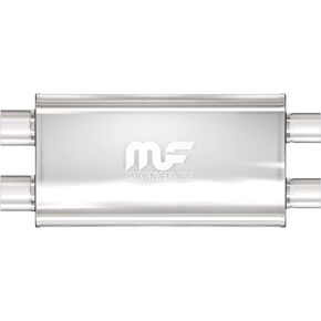 MagnaFlow Performance Exhaust Muffler 12599: 3"/3" Inlet/Outlet, 5x11x22" Oval, Stainless Steel, Satin Finish