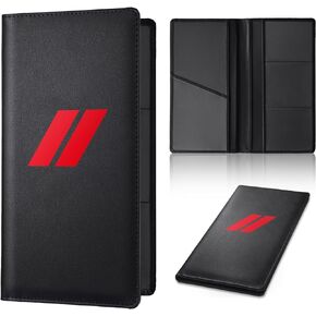 Leather Car Registration and Insurance Cards Holder Compatible with Chevy Camaro SS, Vehicle Glove Box Car Organizer with Magnetic Shut, Documents License for Camaro SS Owners
