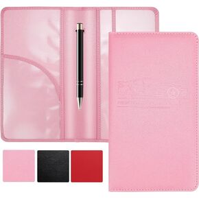 HIIXHC Car Registration and Insurance Holder, 9.4 x 5-inch Premium Leather Card Holder for Cards, Driver's Essentials vehicle Glove Box Organizer, Important Documents and Driver's License (Black) in Kuwait
