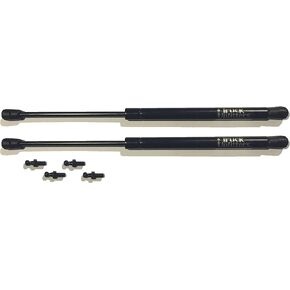 2 Truck Upfitters 16" Gas Props (15.7" ext, 9.4" Compressed, 55 lbs of Pressure ea) Compatible with are, ATC, Snugtop, Leer Campers. Measurement REQ'D! Incl 4 Ball mounts+Angled & Straight Fittings!