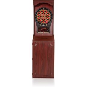 Arachnid Cricket Pro 800 Standing Electronic Dartboard with Cherry Finish, Regulation 15.5" Target Area, 8-Player Score Display and 39 Games Brown