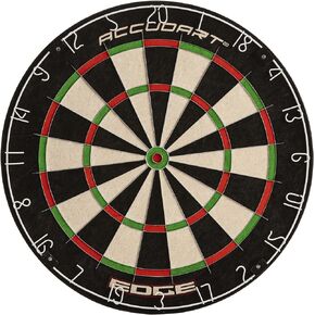 Accudart Edge Bristle Dartboard - Razor Thin Spider Wire Reduces Bounce Outs - Premium Brazilian Sisal - Advanced Metal Number Ring - Increased Playing Area - Super Thin Bullseye