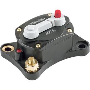 (CB300L) 300 Amp Circuit Breaker with Manual Reset and LED Status Indicator, Black
