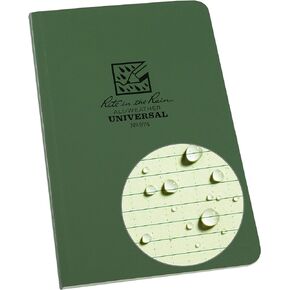 Rite in the Rain Weatherproof Soft Cover Notebook, 4 5/8" x 7 1/4", Tan Cover, Universal Pattern (No. 974T)