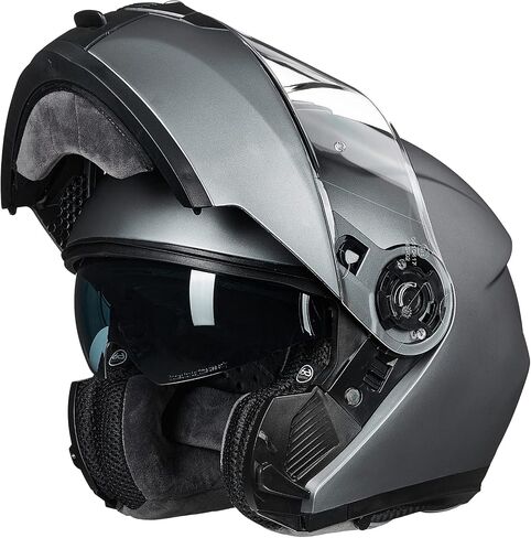 ILM Adult Motorcycle Modular Full Face Helmet Flip up Dual Visor DOT Approved Model 159(Matte Black,Large) in Saudi Arabia
