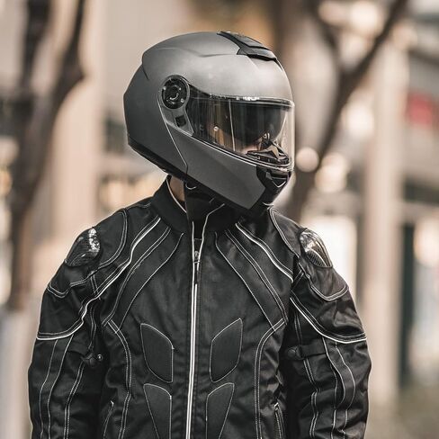 ILM Adult Motorcycle Modular Full Face Helmet Flip up Dual Visor DOT Approved Model 159(Matte Black,Large) in Saudi Arabia