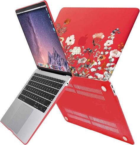 حافظة MOSISO متوافقة مع جهاز MacBook Air 13 بوصة 2022 2021 2020 2019 2018 إصدار A2337 M1 A2179 A1932 شاشة ريتينا، غطاء صلب من البلاستيك على شكل زهور الحديقة وغطاء لوحة مفاتيح وواقي شاشة، شفاف in Kuwait
