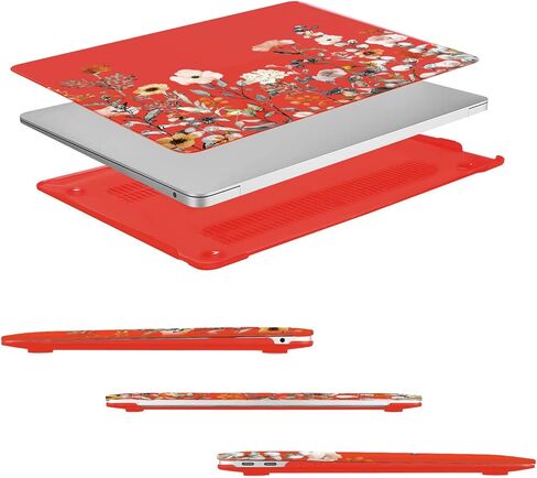حافظة MOSISO متوافقة مع جهاز MacBook Air 13 بوصة 2022 2021 2020 2019 2018 إصدار A2337 M1 A2179 A1932 شاشة ريتينا، غطاء صلب من البلاستيك على شكل زهور الحديقة وغطاء لوحة مفاتيح وواقي شاشة، شفاف in Kuwait