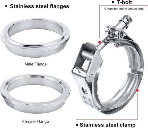 EVIL ENERGY V Band Clamp with Flange Male Female Quick Release Stainless Steel (2.5 Inch) in Saudi Arabia