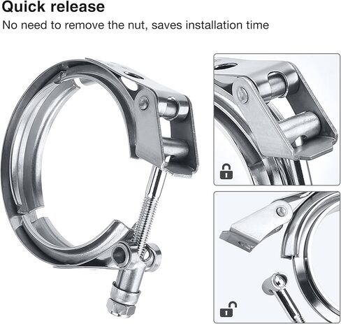 EVIL ENERGY V Band Clamp with Flange Male Female Quick Release Stainless Steel (2.5 Inch) in Saudi Arabia