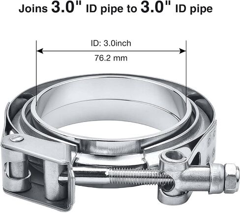 EVIL ENERGY V Band Clamp with Flange Male Female Quick Release Stainless Steel (2.5 Inch) in Saudi Arabia