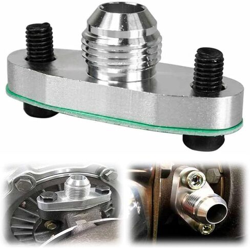 Turbo Oil Drain Outlet Flange Adapter Kit with Gasket 10 an Fitting T3 T4, 0.48 Inch Outlet in Saudi Arabia