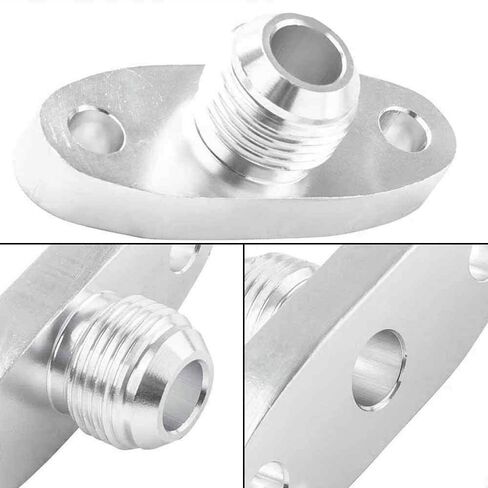 Turbo Oil Drain Outlet Flange Adapter Kit with Gasket 10 an Fitting T3 T4, 0.48 Inch Outlet in Saudi Arabia