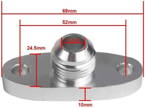 Turbo Oil Drain Outlet Flange Adapter Kit with Gasket 10 an Fitting T3 T4, 0.48 Inch Outlet in Saudi Arabia