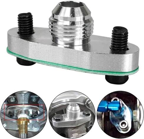 Turbo Oil Drain Outlet Flange Adapter Kit with Gasket 10 an Fitting T3 T4, 0.48 Inch Outlet in Saudi Arabia