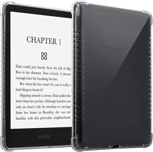 DMLuna Clear Case for 6.8" Kindle Paperwhite 11th Generation 2021 and Kindle Paperwhite Signature Edition, Slim Lightweight Non-Slip Shockproof Soft TPU Back Cover, Rose in Saudi Arabia