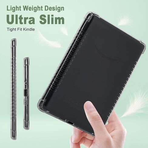DMLuna Clear Case for 6.8" Kindle Paperwhite 11th Generation 2021 and Kindle Paperwhite Signature Edition, Slim Lightweight Non-Slip Shockproof Soft TPU Back Cover, Rose in Saudi Arabia