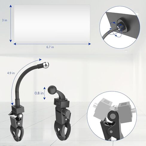 Clip on Mirror For Monitor Desk Rear View, Office Security Cubicle Mirror to See Behind You for the Safety, Clip Convex Mirror with Flexible Arm for Lash Content Creators in Kuwait