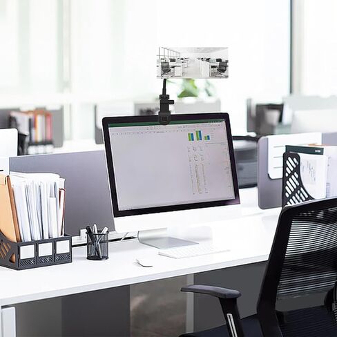 Clip on Mirror For Monitor Desk Rear View, Office Security Cubicle Mirror to See Behind You for the Safety, Clip Convex Mirror with Flexible Arm for Lash Content Creators in Kuwait