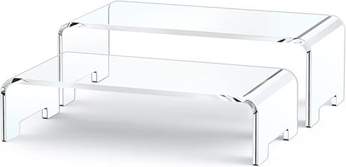 Zimilar 2 Pack Monitor Stand Riser, Acrylic Computer Stand Riser for Computer, Laptop, Printer, Notebook, iMac, Crystal Clear Laptop Stand and Monitor Riser(Large & Small Acrylic) in Kuwait
