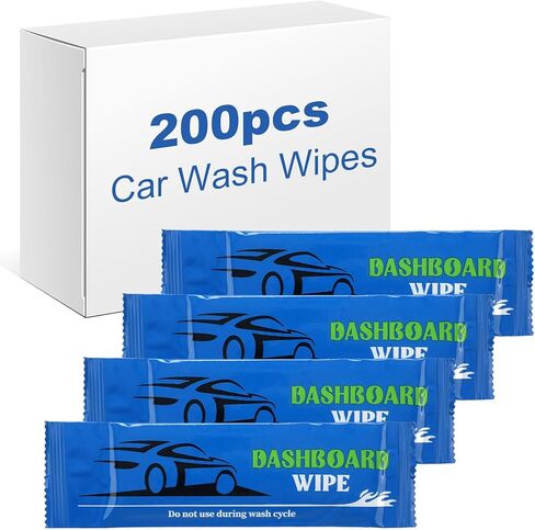 200 حزمة من مناديل تنظيف السيارة مناديل لوحة القيادة مناديل تنظيف داخلية لغسيل السيارات مناديل مغلفة بشكل فردي مع رائحة الليمون المنعشة، ملحقات السيارة لعجلات القيادة الزجاجية لنافذة السيارة in Kuwait