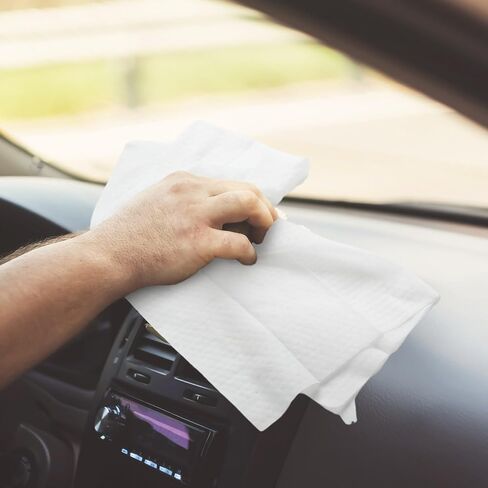 200 حزمة من مناديل تنظيف السيارة مناديل لوحة القيادة مناديل تنظيف داخلية لغسيل السيارات مناديل مغلفة بشكل فردي مع رائحة الليمون المنعشة، ملحقات السيارة لعجلات القيادة الزجاجية لنافذة السيارة in Kuwait