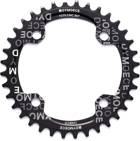 Narrow Wide Bike Single Chainring 104BCD 32T 34T 36T 38T for 9 10 11 Speed Round,Black/Red-Compatible with Most of Shimano and Sram Cranksets in Saudi Arabia
