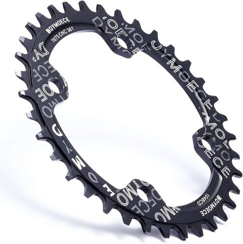 Narrow Wide Bike Single Chainring 104BCD 32T 34T 36T 38T for 9 10 11 Speed Round,Black/Red-Compatible with Most of Shimano and Sram Cranksets in Saudi Arabia