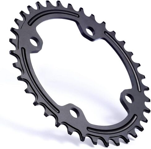 Narrow Wide Bike Single Chainring 104BCD 32T 34T 36T 38T for 9 10 11 Speed Round,Black/Red-Compatible with Most of Shimano and Sram Cranksets in Saudi Arabia