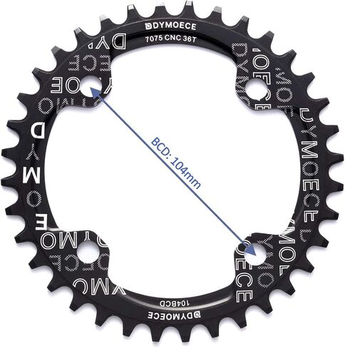 Narrow Wide Bike Single Chainring 104BCD 32T 34T 36T 38T for 9 10 11 Speed Round,Black/Red-Compatible with Most of Shimano and Sram Cranksets in Saudi Arabia