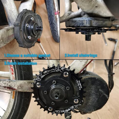 Motor Bike Gear Adapter 36V/48V mid Drive Chainring Spider 104BCD for bafang 8fun BBS01B BBS02B 250W 350W 450W 500W 750W in Saudi Arabia