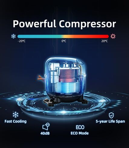 ثلاجة سيارة سعة 35 لتر/37 لتر - مبرد 4℉~68℉ 12 فولت مع منطقة مزدوجة وضاغط 110-240 فولت تيار متردد 12 فولت/24 فولت تيار مستمر، ثلاجة سيارة RV للسفر والتخييم وركوب القوارب in Kuwait