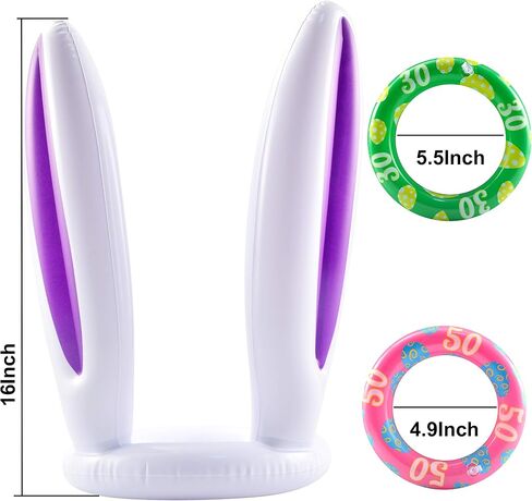 JOYIN Inflatable Bunny Rabbit Ears Ring Toss Game(2 Set &12 Rings), Inflatable Toss Game, Indoor and Outdoor Game for Easter Party Supplies in Saudi Arabia