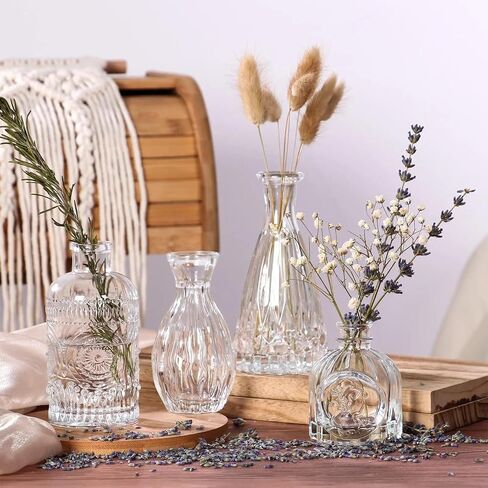 Glass Bud Vases Set of 10, Bud Vases in Bulk, Small Flower Vases, Wedding Centerpiece Table Decorations, Bud Vase, Vintage vase, Small Vases for Flowers, Flower Vases for Centerpieces. in Saudi Arabia
