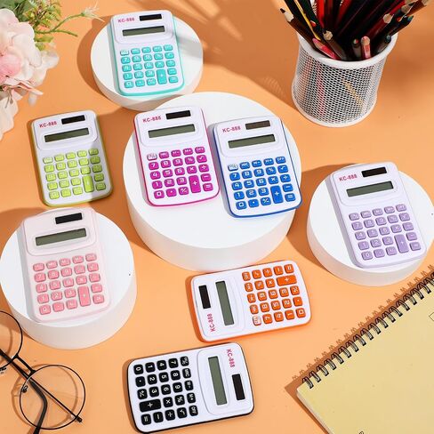 Treela 30 Pcs Pocket Size Calculator for Students Bulk Mini Handheld Calculator Basic Standard Calculators with Button Battery 8 Digit Display Desktop Calculator for 100 Days of School(Mixed Color) in Saudi Arabia