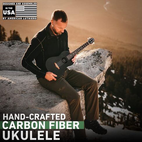 مجموعة القيثارة الصوتية من ألياف الكربون السوداء من KLOS مع حقيبة أزعج وغطاء للمطر وحزام والمزيد in Saudi Arabia