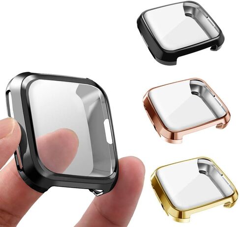 3 Packs Screen Protector Compatible Fitbit Versa, GHIJKL Ultra Slim Soft Full Cover Case for Fitbit Versa (Versa: Clear, Clear, Clear) in Kuwait
