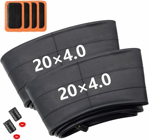 أنبوب دراجة سميك 20 × 4.0 أنابيب إطارات شديدة التحمل مقاس 20 × 4 متوافقة مع الأنابيب الداخلية 20 × 4 20 × 4 1/4 20 × 4.25 20 × 4.3 20 × 4.4 20 × 4.5 للدراجة الكهربائية مقاس 20 بوصة ودراجة الثلج ودراجة الشاطئ - عبوتان in Saudi Arabia