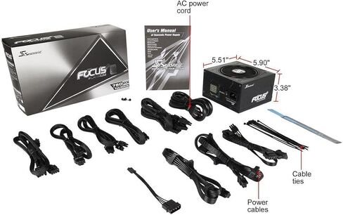 Seasonic FOCUS Plus 750 Platinum SSR-750PX 750W 80+ Platinum ATX12V & EPS12V وحدات كاملة 120 مم FDB مروحة مدمجة بحجم 140 مم مزود طاقة in Kuwait