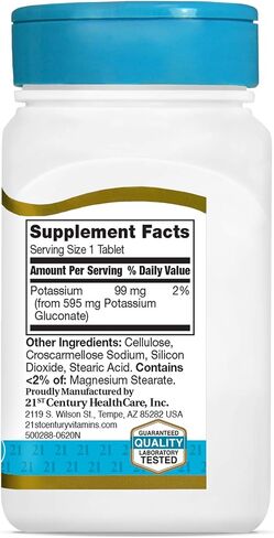 21st Century Potassium 595 mg Tablets, 110 Count (Pack of 3) in Saudi Arabia