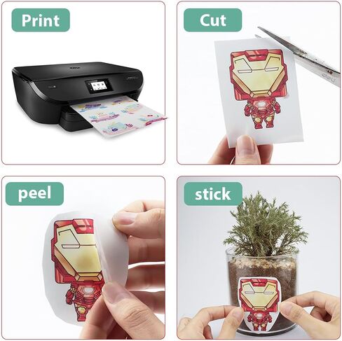 فينيل قابل للطباعة للطابعة النافثة للحبر، 20 ورقة من ورق الفينيل الأبيض اللامع الممتاز القابل للطباعة المقاوم للماء، 8.3 بوصة × 11.7 بوصة in Kuwait