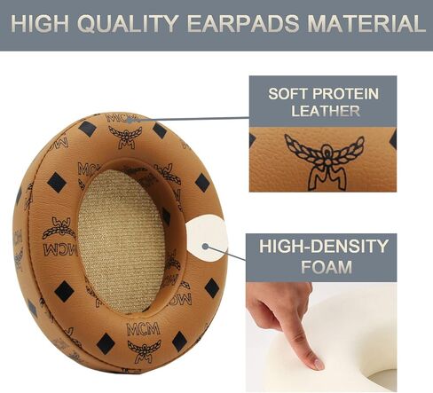 Studio 2/3 Replacement Ear Pads Cushions for Beats Studio 2 & Studio 3(B0500 B0501) Wired&Wireless Headphones,Ear Cushions with Soft Protein Leather, Noise Isolation Memory Foam(Floral Brown) in Kuwait
