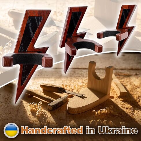 TESLYAR Guitar Holder Wall Mount Ash Wood Wooden Guitar Hanger Hook Stand Rack Guitar Hanger for Electric Classic Acoustic and Bass Guitar Musical Instruments Hardwood (Mahogany) in Kuwait