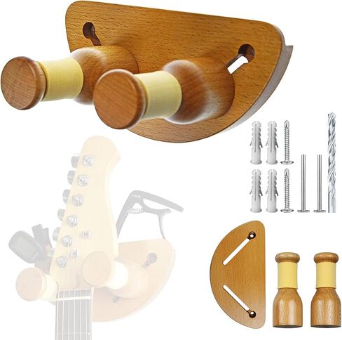 Guitar Wall Mount, Solid Wood Guitar Hook Holder, Adjustable Size Guitar Hanger for Acoustic, Guitar, Ukulele, Mandolin, Bass, Banjo in Saudi Arabia