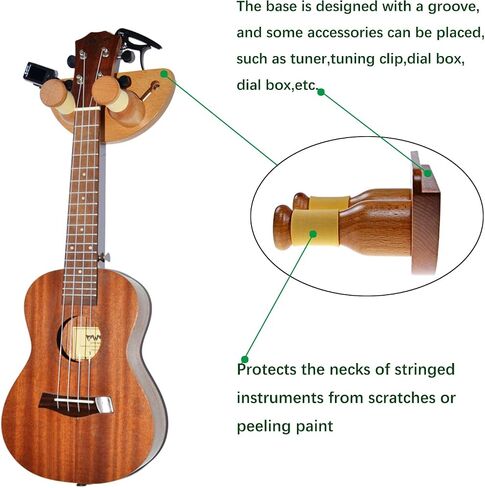 Guitar Wall Mount, Solid Wood Guitar Hook Holder, Adjustable Size Guitar Hanger for Acoustic, Guitar, Ukulele, Mandolin, Bass, Banjo in Saudi Arabia