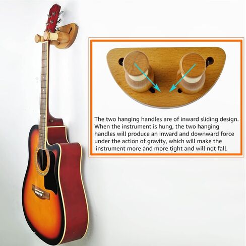 Guitar Wall Mount, Solid Wood Guitar Hook Holder, Adjustable Size Guitar Hanger for Acoustic, Guitar, Ukulele, Mandolin, Bass, Banjo in Saudi Arabia
