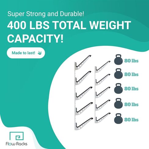 5 رفوف لركوب الأمواج قابلة للتعديل على الحائط لركوب الأمواج أو لوح التزلج أو تخزين لوح التزلج على الجليد في منزلك أو المرآب in Kuwait