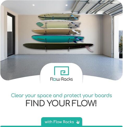 5 رفوف لركوب الأمواج قابلة للتعديل على الحائط لركوب الأمواج أو لوح التزلج أو تخزين لوح التزلج على الجليد في منزلك أو المرآب in Kuwait